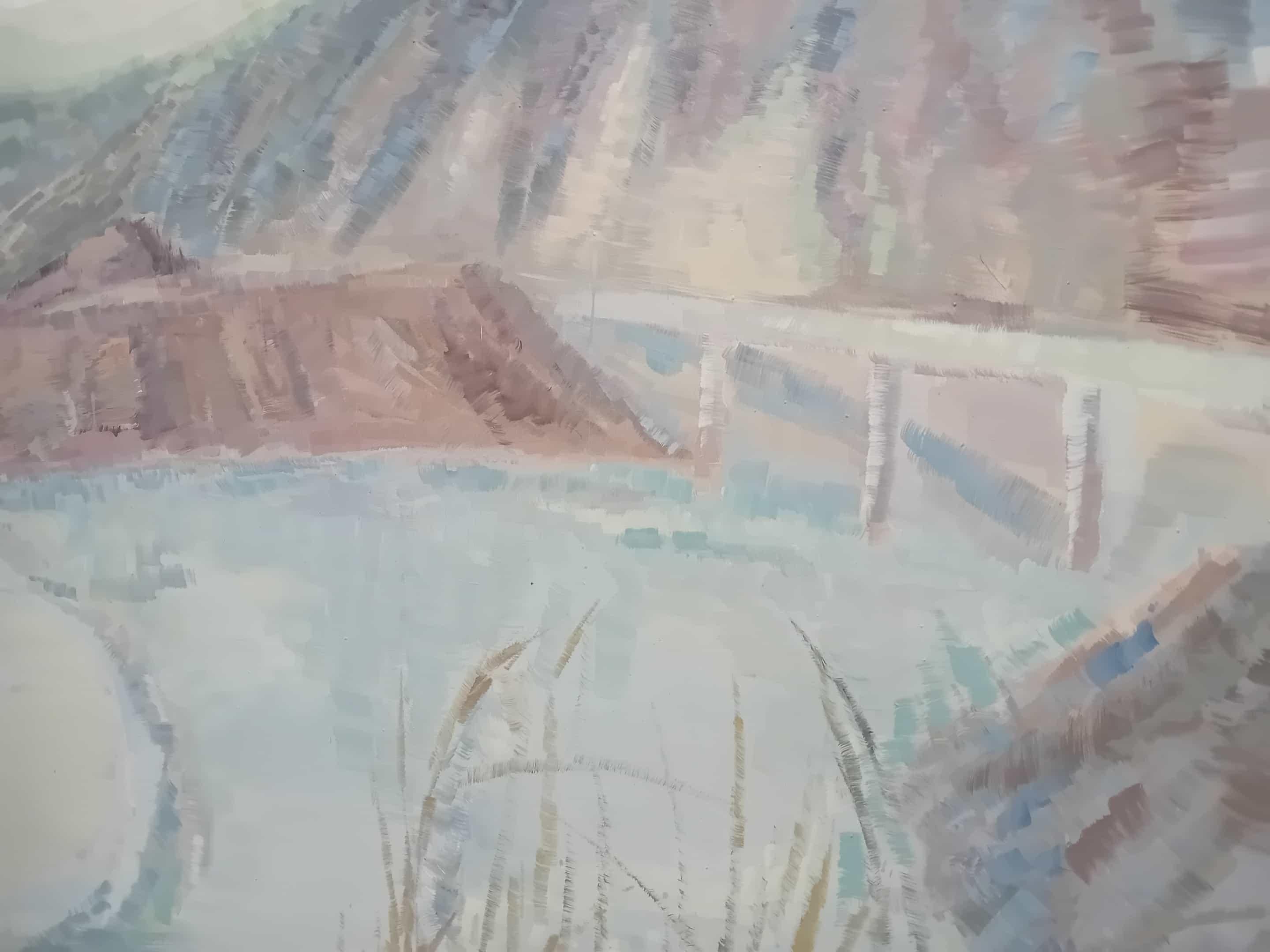 Paysage contemporain peint à l'huile sur toile par un artiste émergent - Ensemble en vente 5