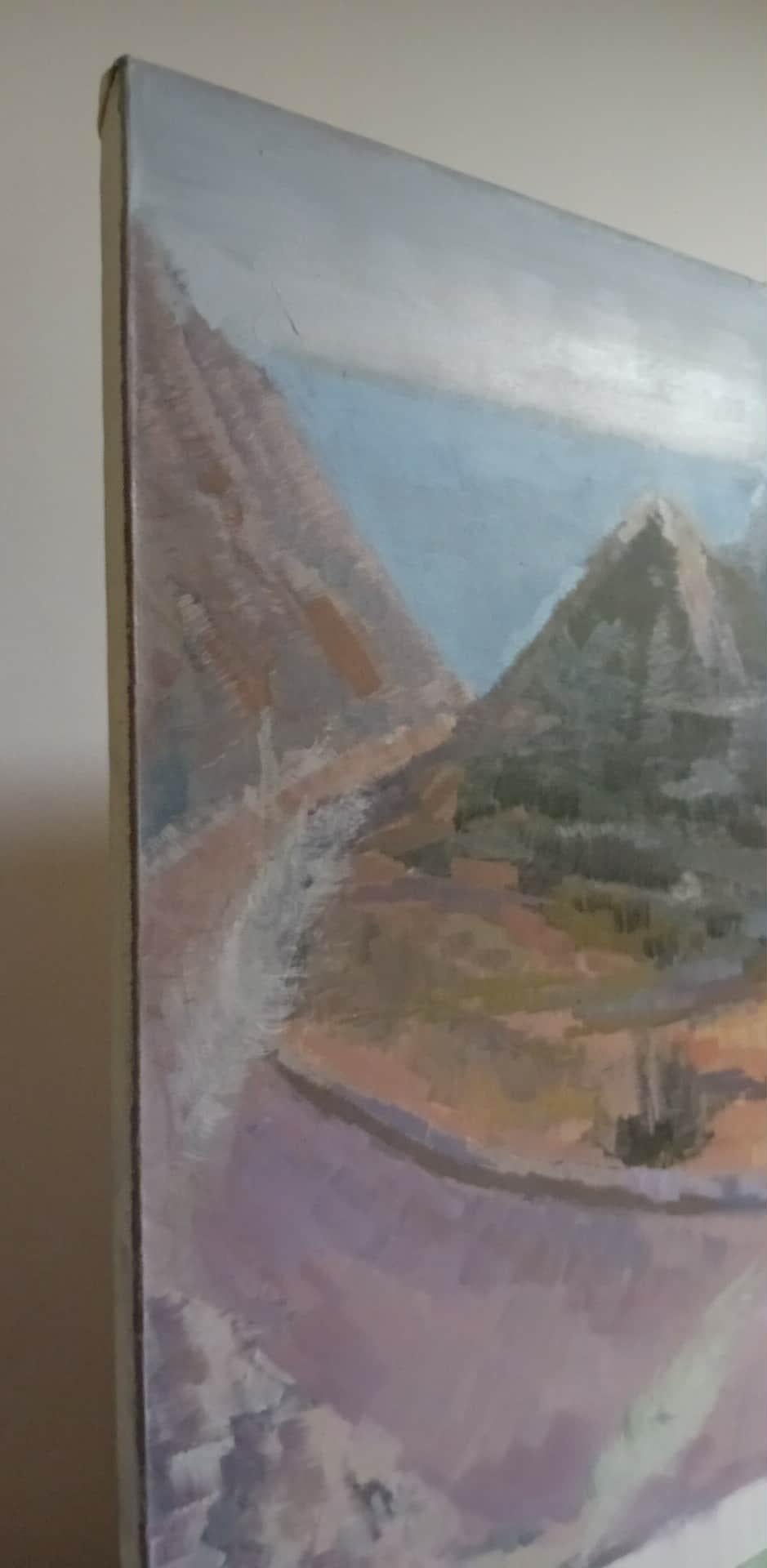 Paysage contemporain peint à l'huile sur toile par un artiste émergent - Ensemble en vente 6