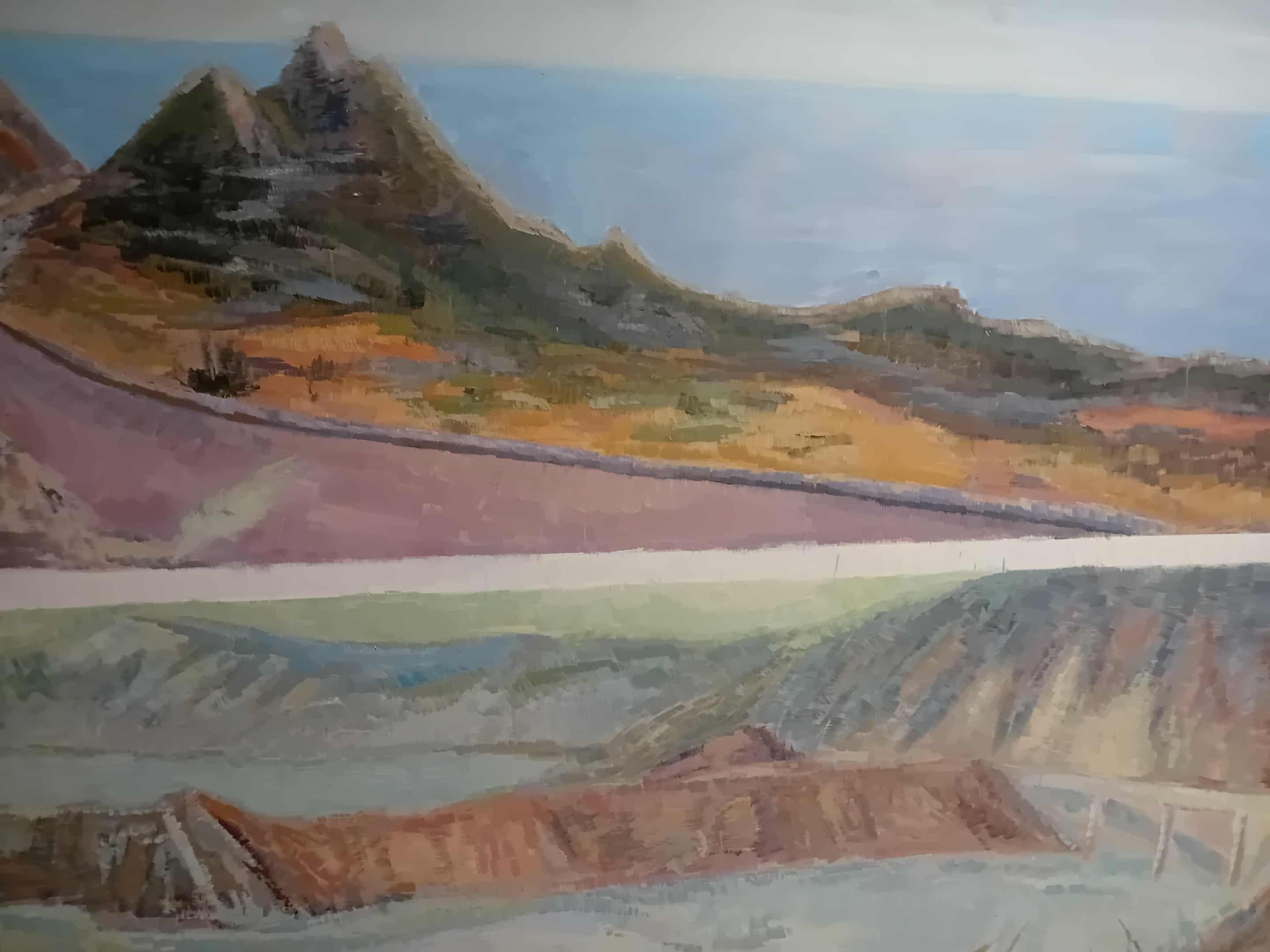 Paysage contemporain peint à l'huile sur toile par un artiste émergent - Ensemble en vente 4