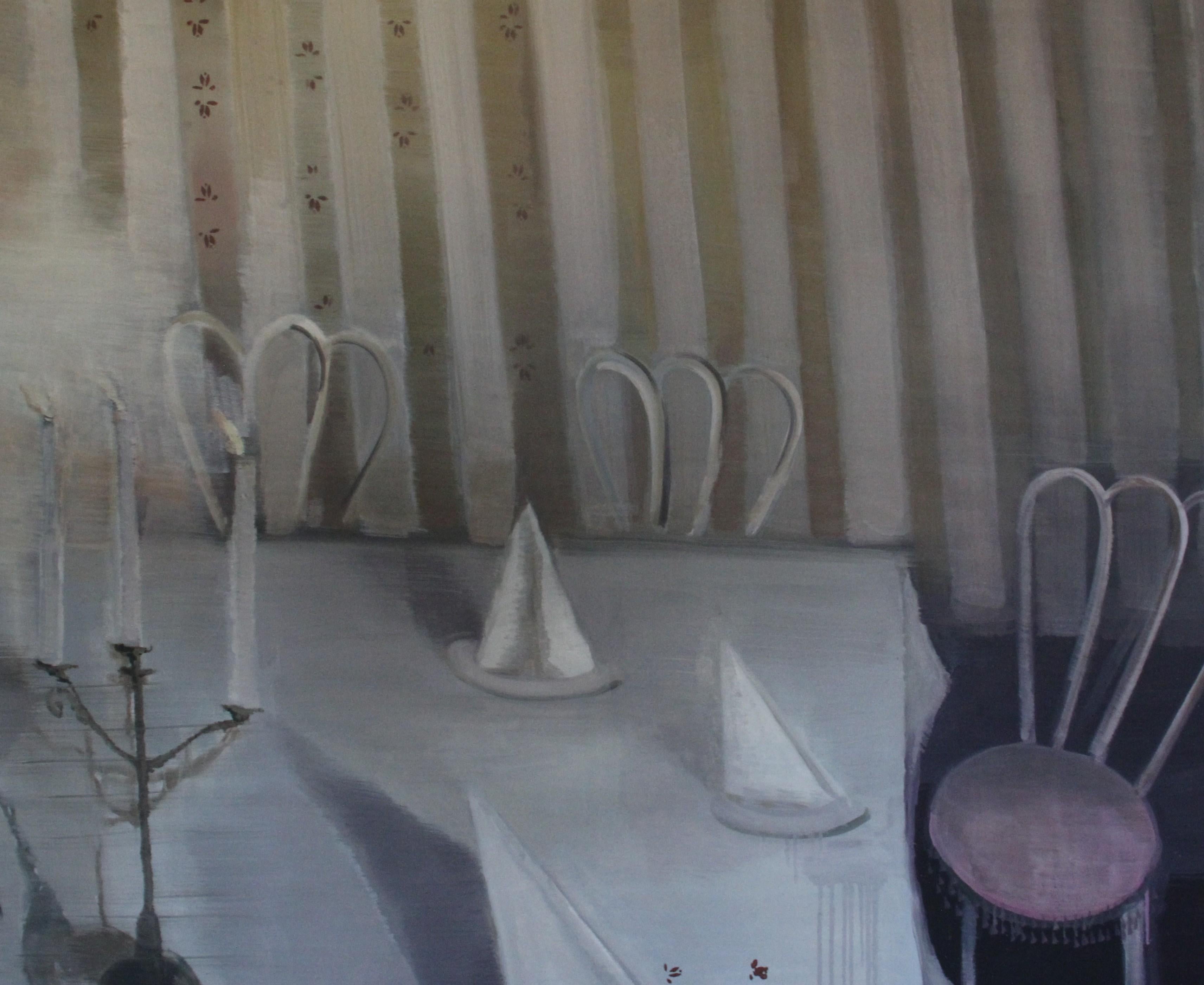 Pintura al Óleo Contemporánea sobre Lienzo por Artista Emergente - "Estaré Esperando"