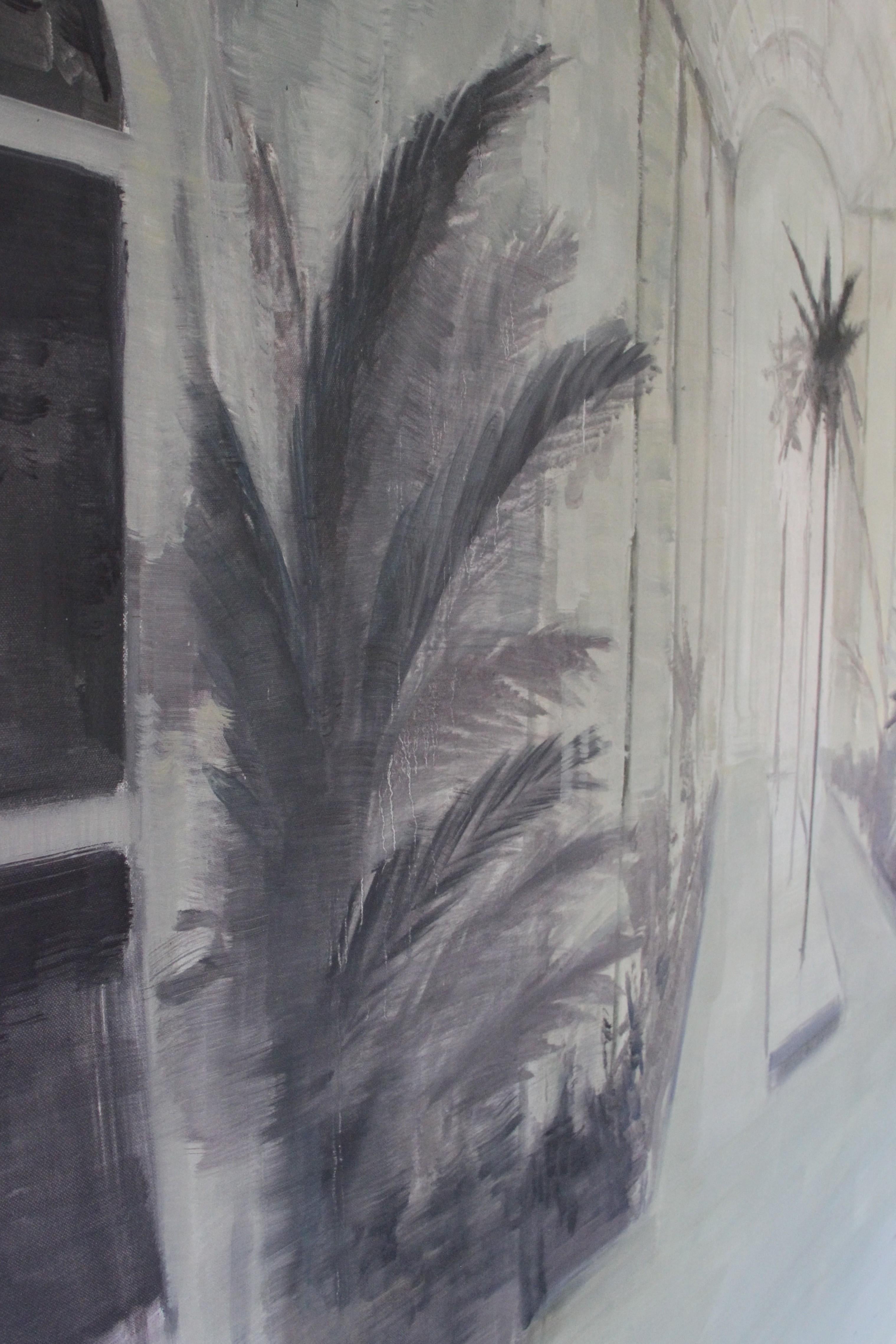 Contemporary Ölgemälde auf Leinwand von Emerging Artist - Großformat - Orangerie im Angebot 1