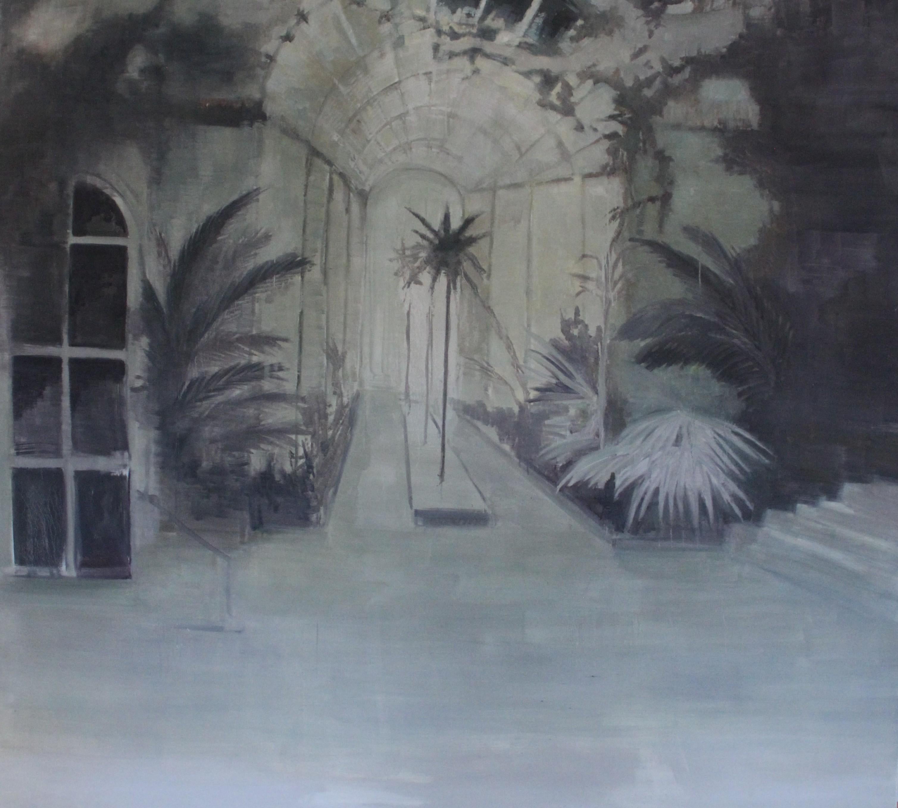 Pintura al óleo contemporánea sobre lienzo por artista emergente - Gran escala - Orangerie