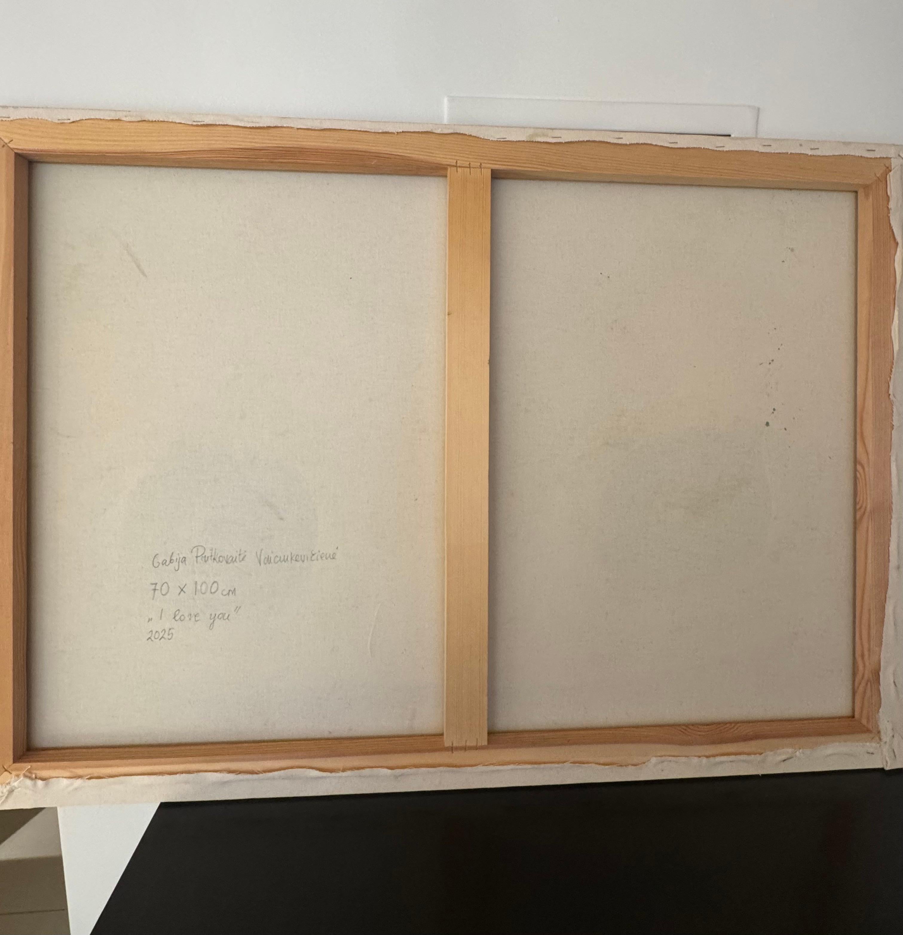 Zeitgenössisches Ölgemälde auf Leinwand - Pastellfarben - Der Kuss im Angebot 4