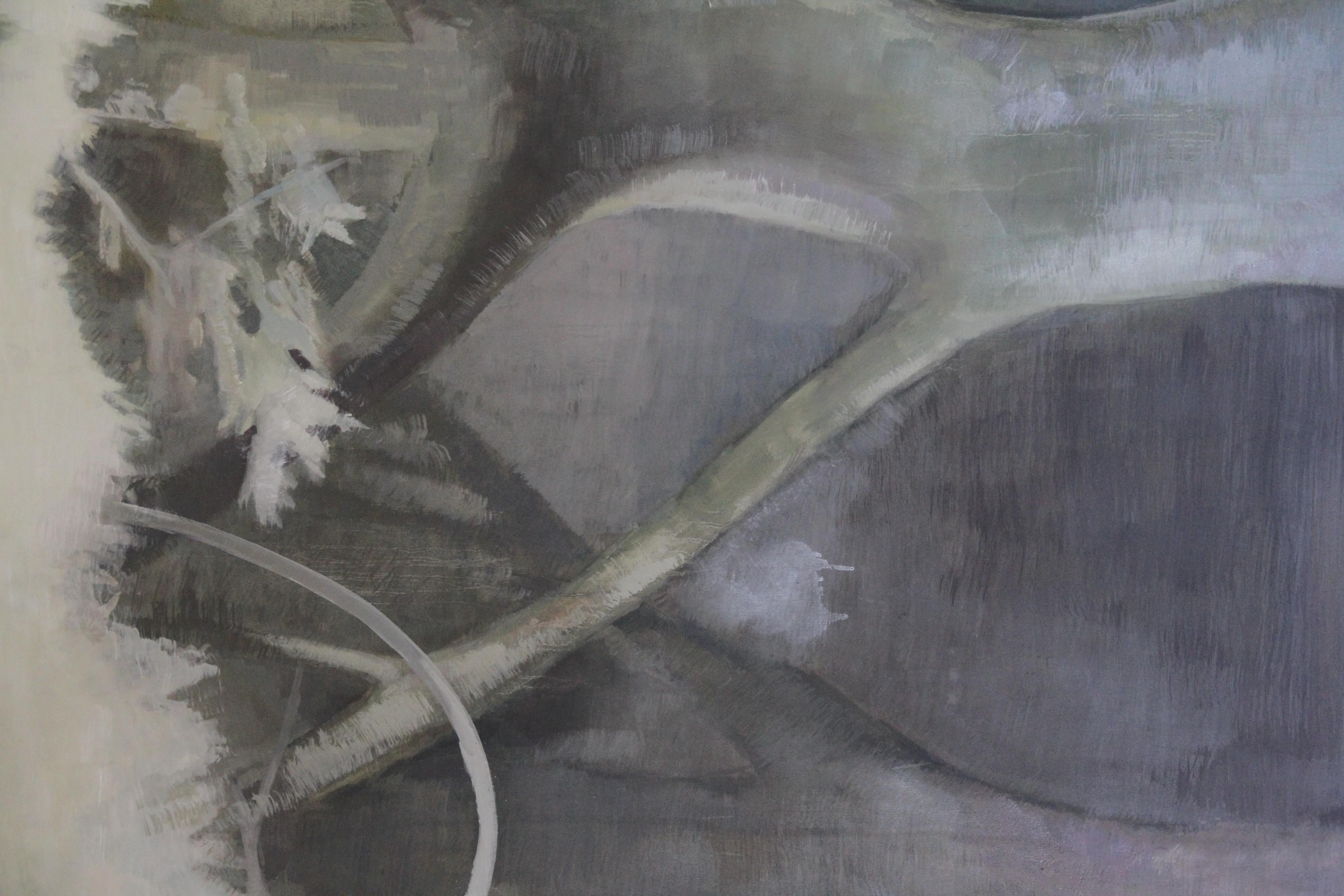 Contemporary Oil Painting on Canvas - Theatrical Misty Forest - Emerging Artist For Sale 2