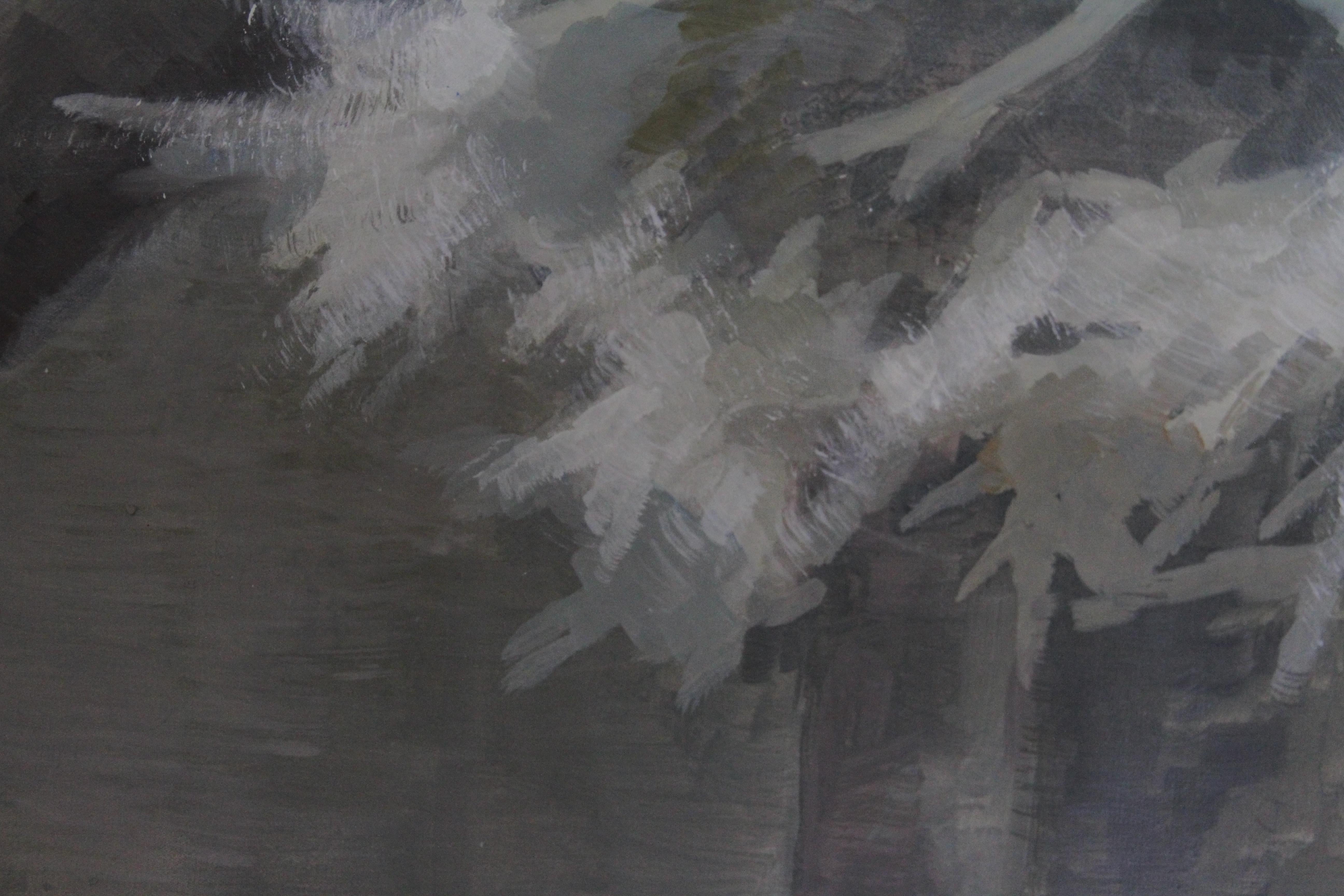 Contemporary Oil Painting on Canvas - Theatrical Misty Forest - Emerging Artist For Sale 5