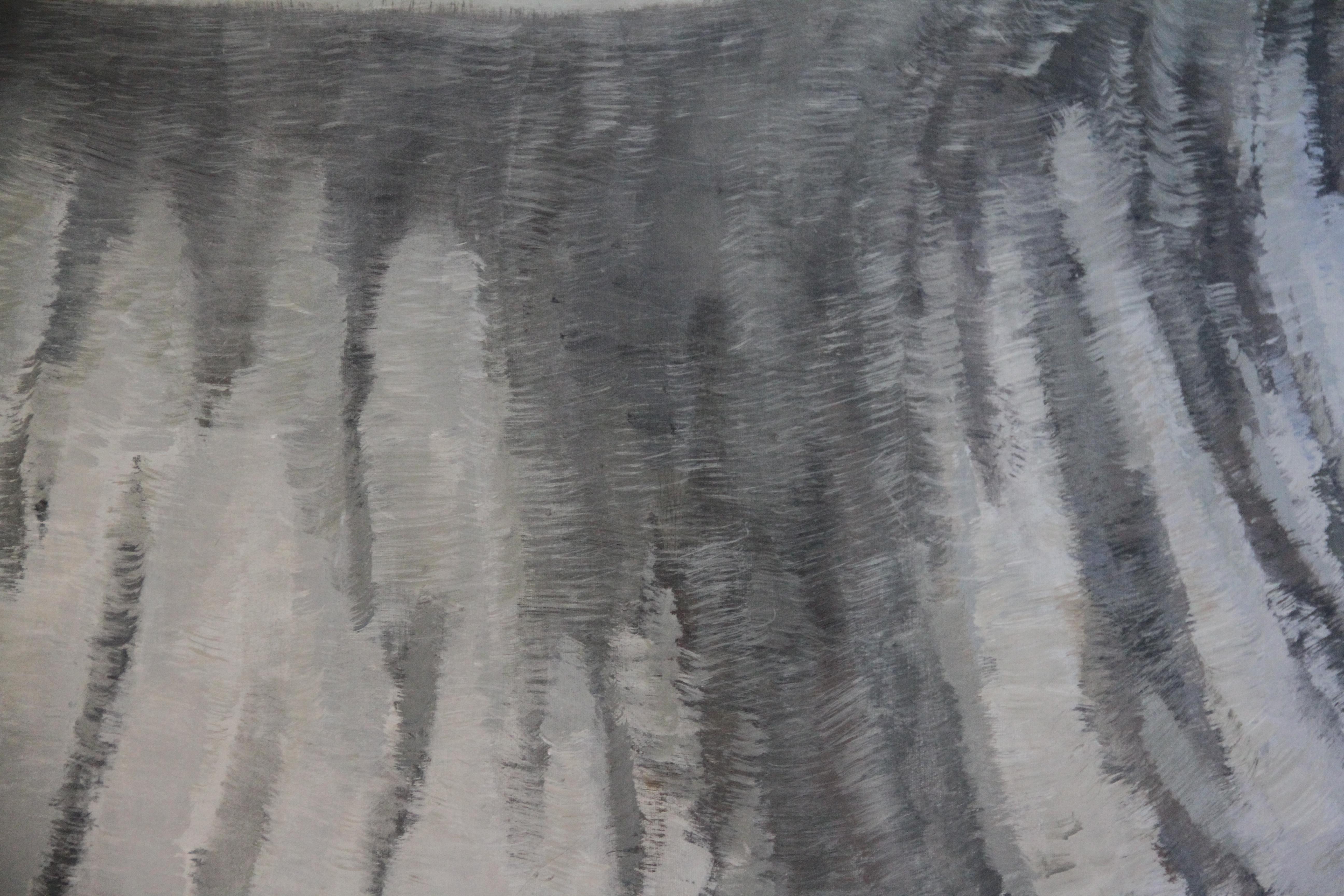 Pittura a olio su tela contemporanea - Tigre del Caspio di un artista emergente in vendita 1