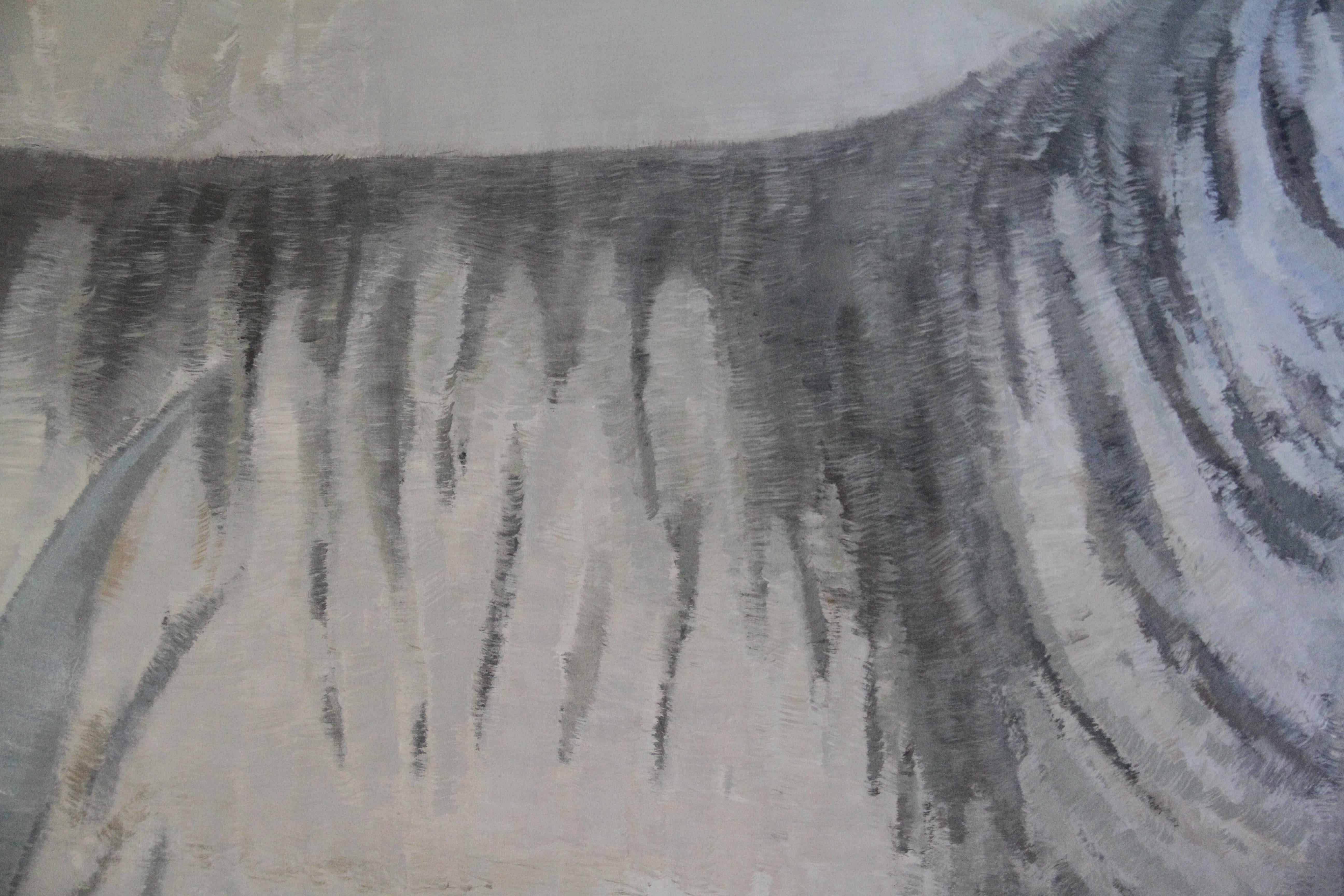 Pittura a olio su tela contemporanea - Tigre del Caspio di un artista emergente in vendita 2