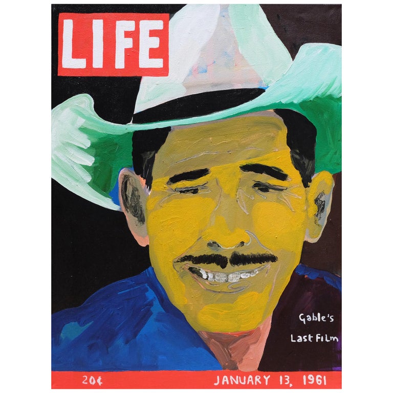 'Gable's End' Portrait Painting Clarke Gable by Alan Fears Pop Art For