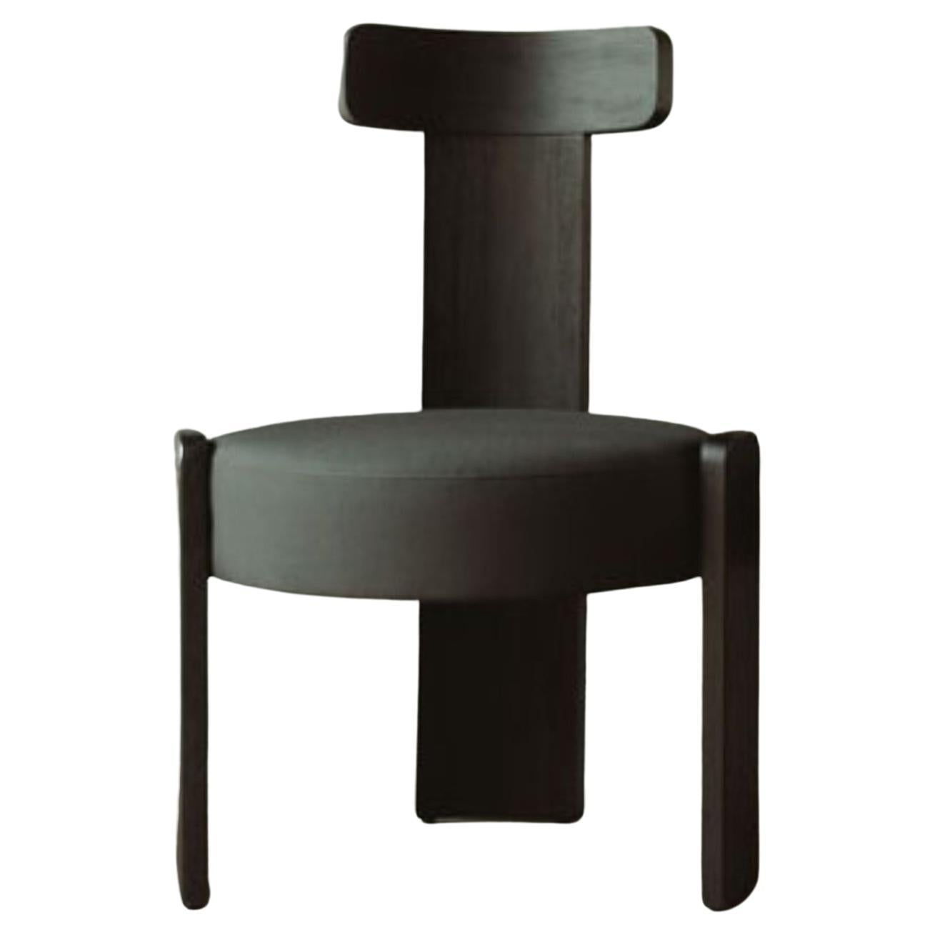 Gabo Black Solid Oak Wood Dining Chair by David Del Valle For Sale