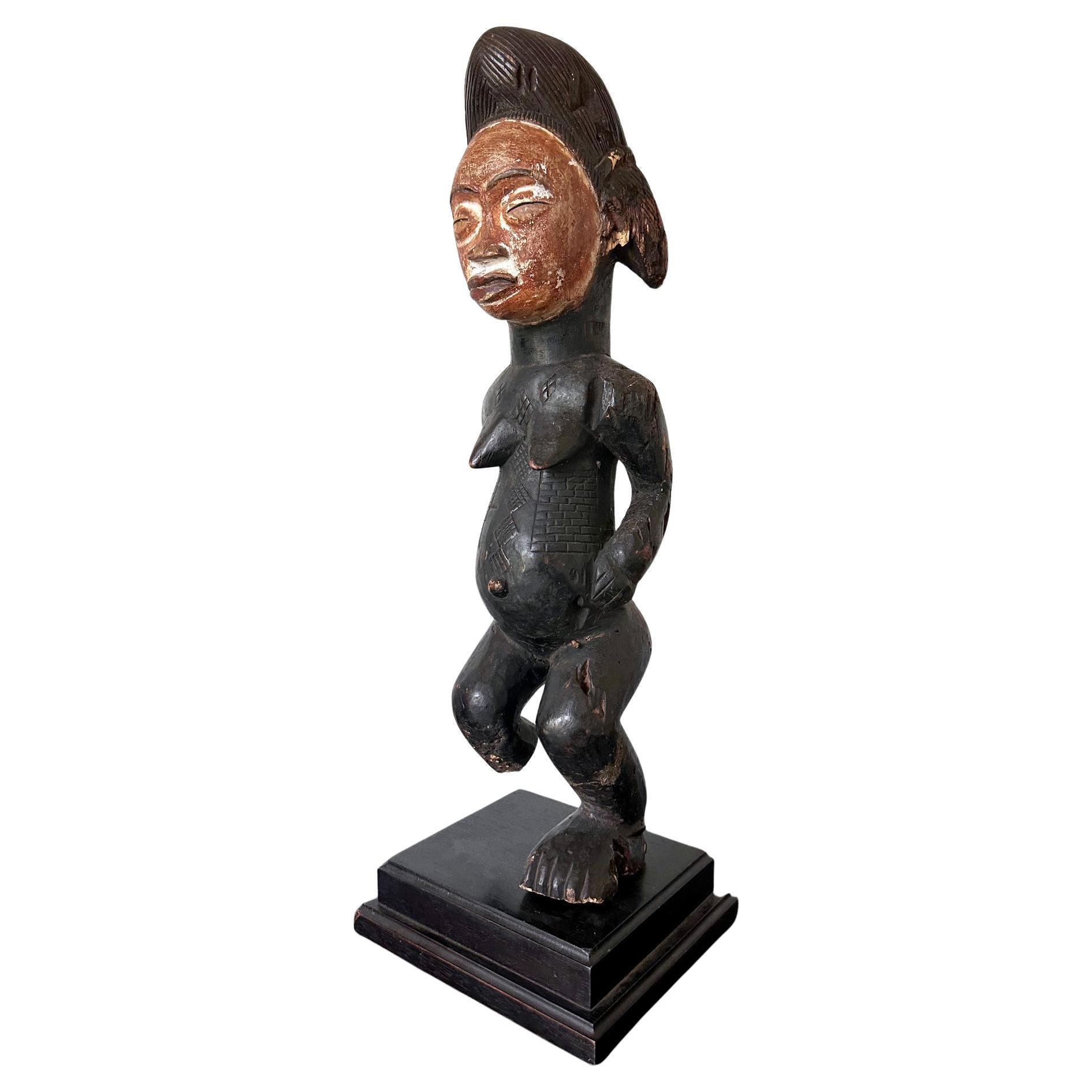 Gabon Punu Ancestor Female Figure on Custom Stand For Sale