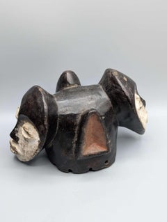 Gabonese Kwele Janus Mask with Twin Faces, Mid-20th Century