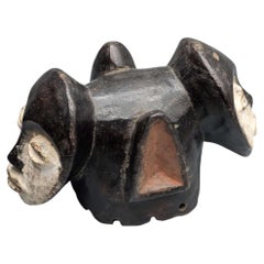 Gabonese Kwele Janus Mask with Twin Faces, Mid-20th Century