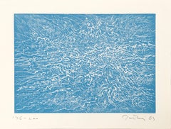 Blue Surf, Abstract Etching by Gabor Peterdi