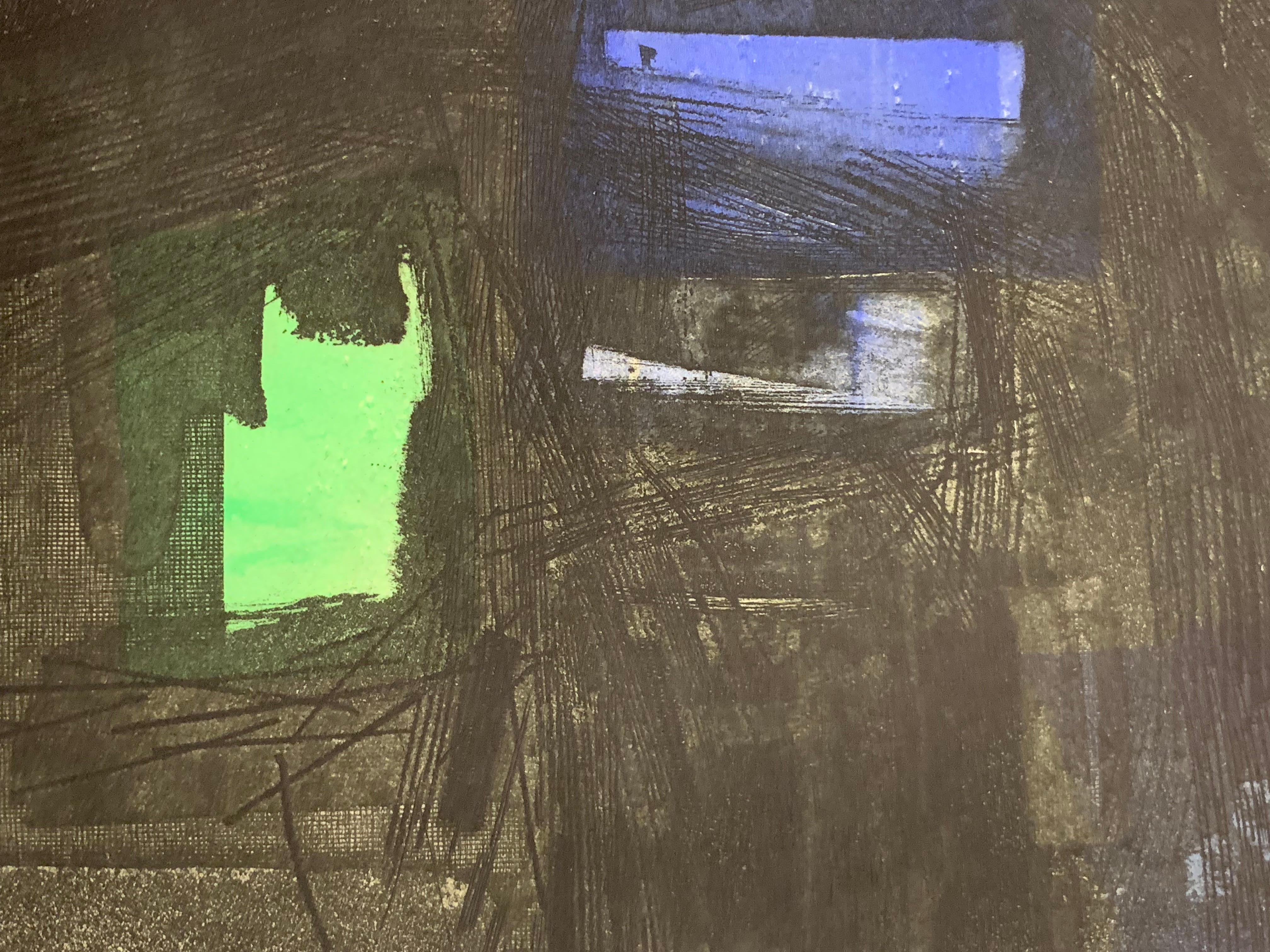 Paysage sombre (expressionniste abstrait) - Expressionnisme abstrait Print par Gabor F. Peterdi