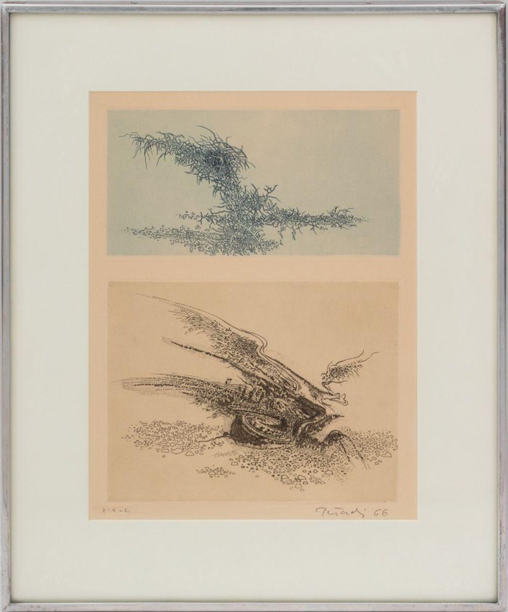 Abstract Print de Gabor Peterdi - "Elegía"