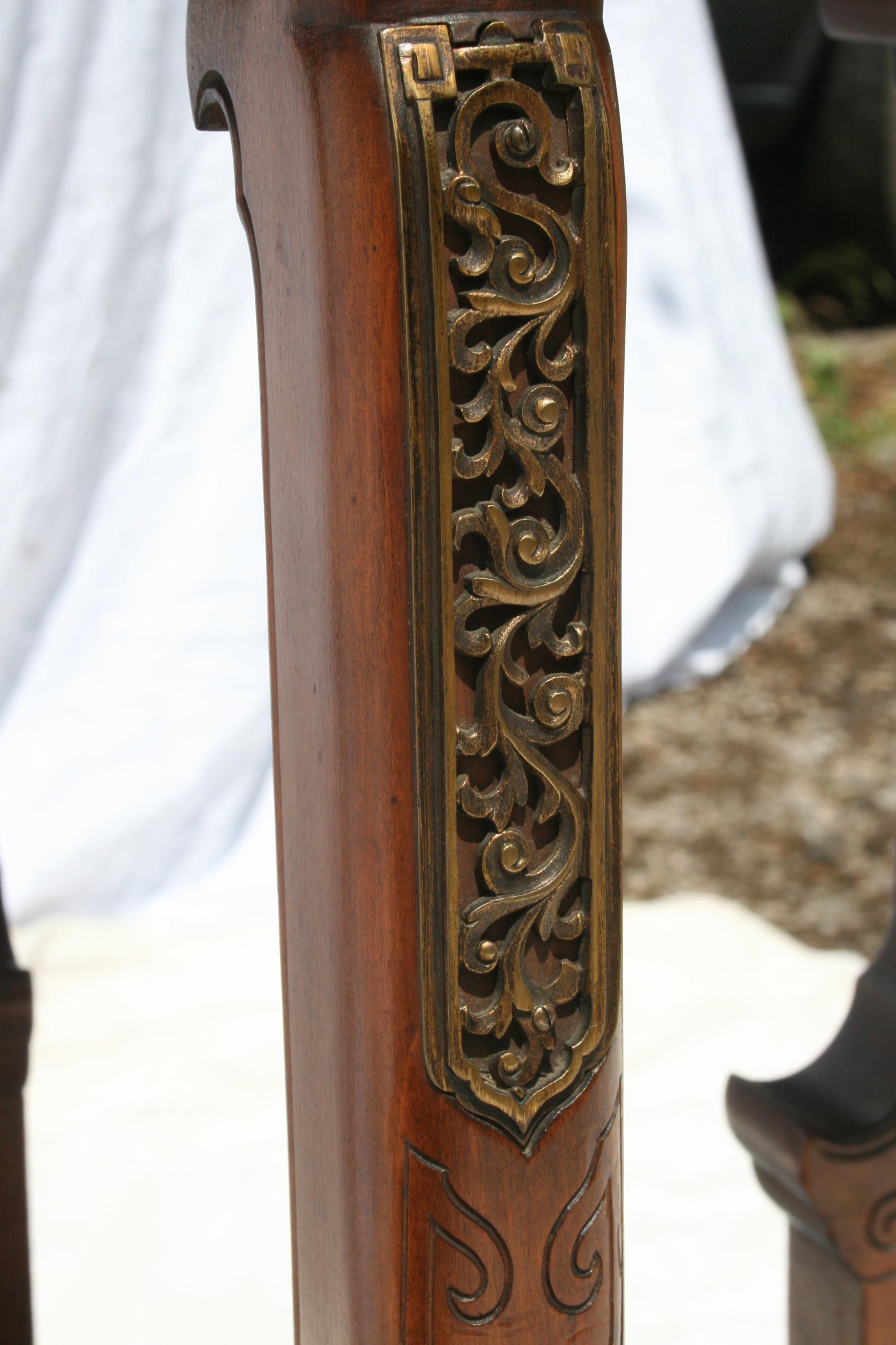 Carved Gabrial Viardot Attributed Pedestal Table For Sale