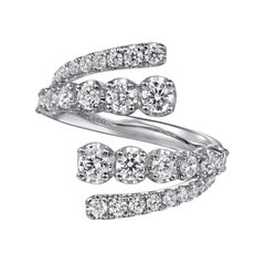 Anello da donna Gabriel in oro bianco 14k con doppia fila di diamanti da 1,48 ct.