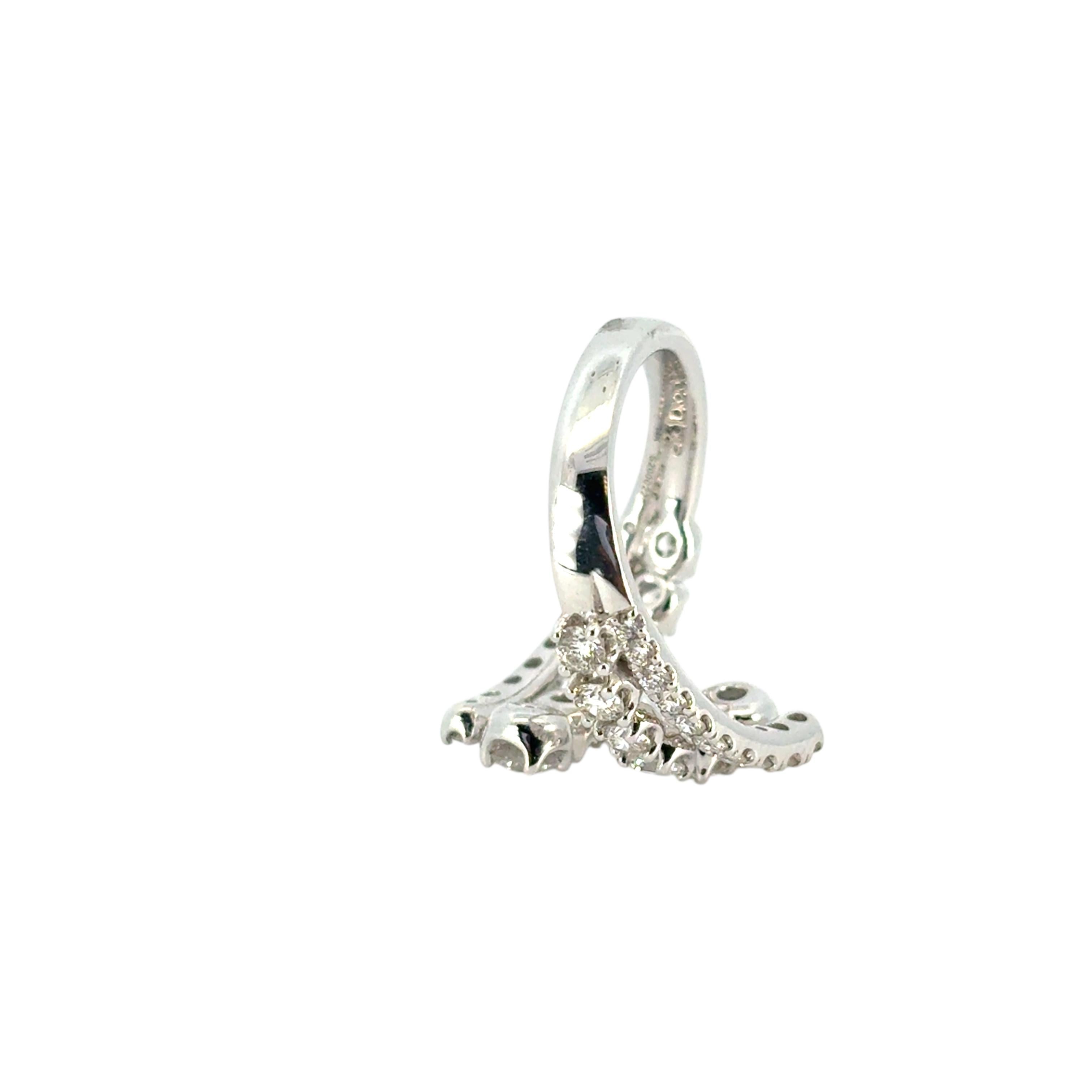 Gabriel 14k Weißgold Double Row 1,48 Karat Diamant Bypass Damenring im Angebot 2