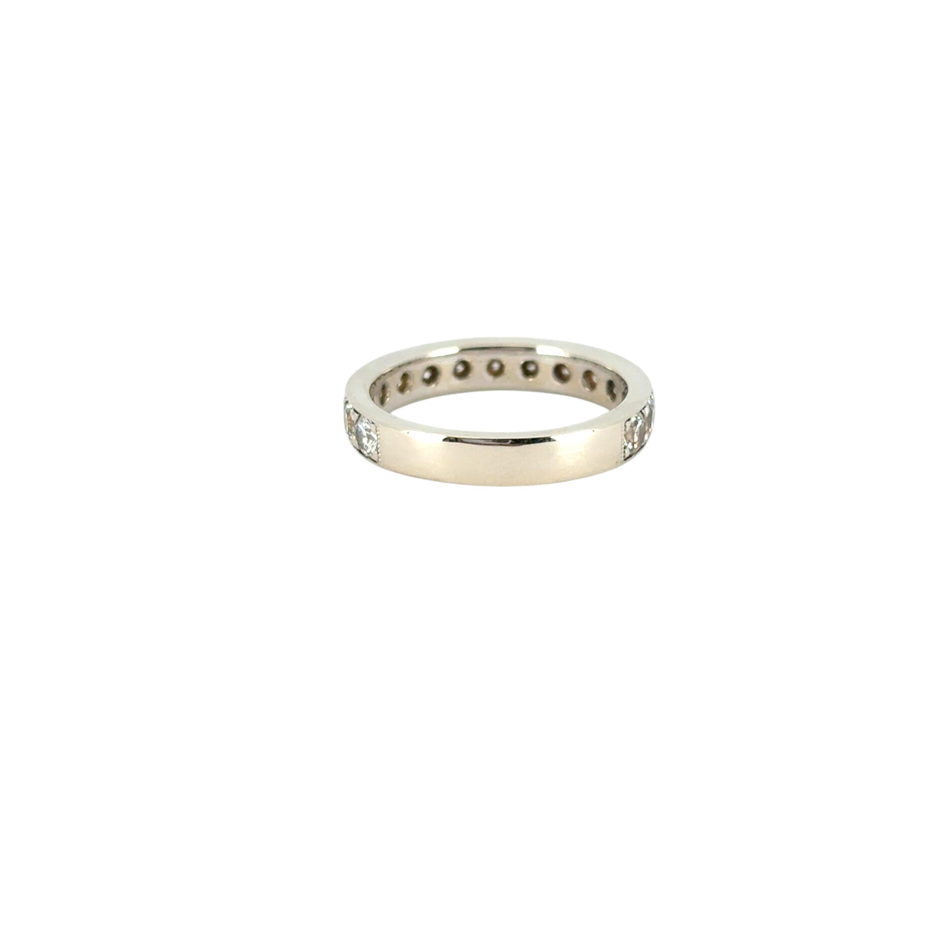 Gabriel 14K White Gold Micro Pave Set 1.50ctw Natural Diamond Wedding Band For Sale 4