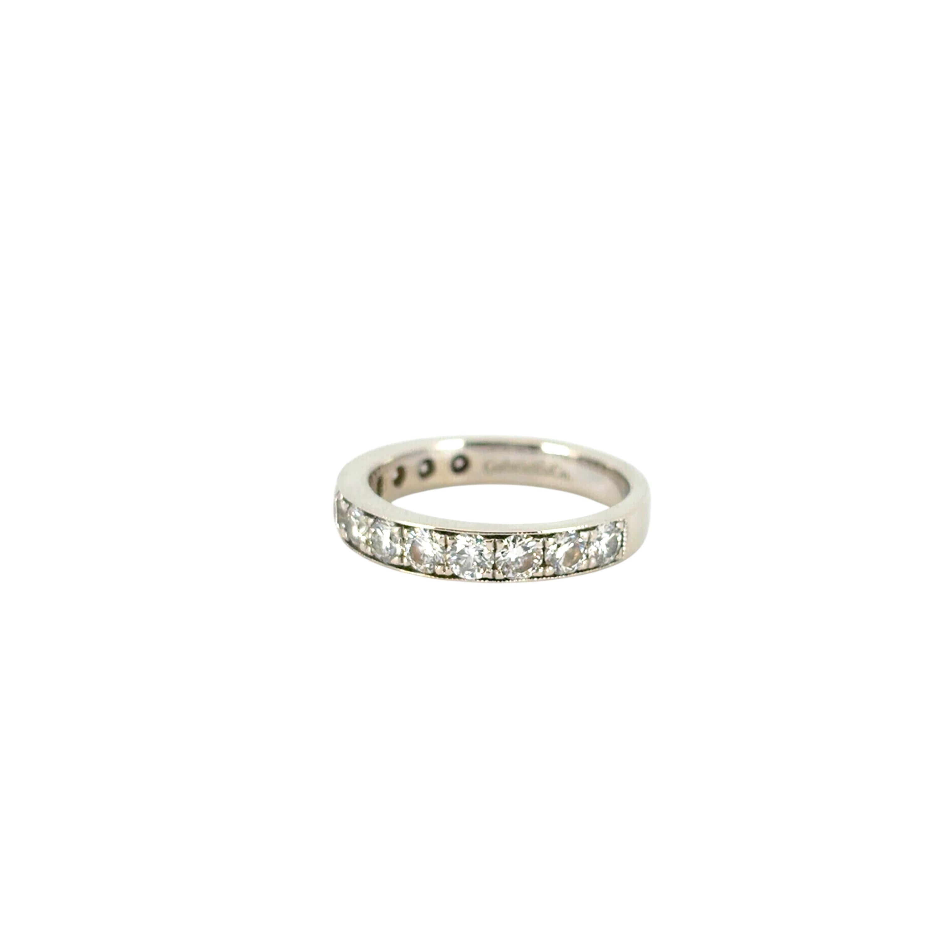 Gabriel 14K White Gold Micro Pave Set 1.50ctw Natural Diamond Wedding Band For Sale 7
