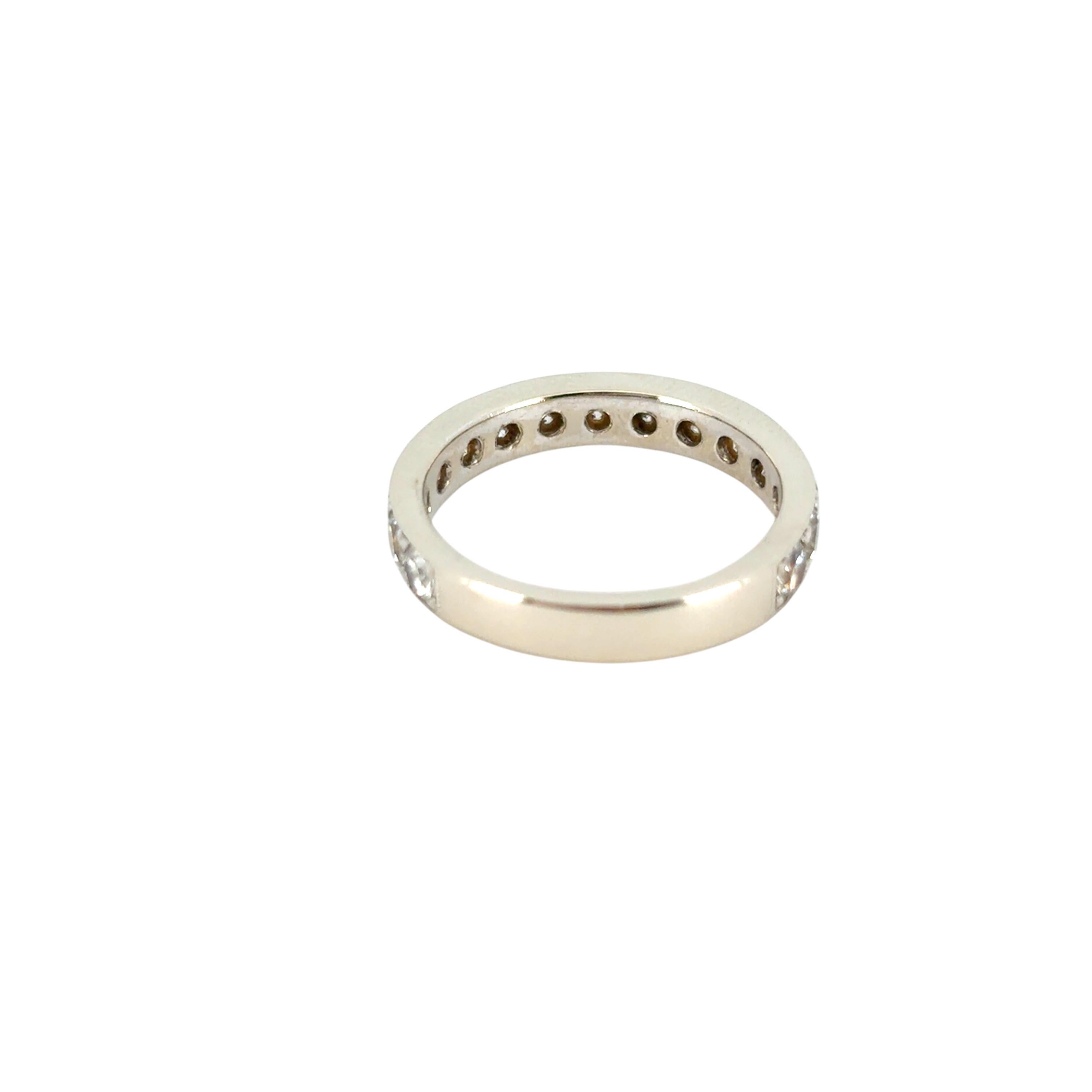 Gabriel 14K White Gold Micro Pave Set 1.50ctw Natural Diamond Wedding Band For Sale 3
