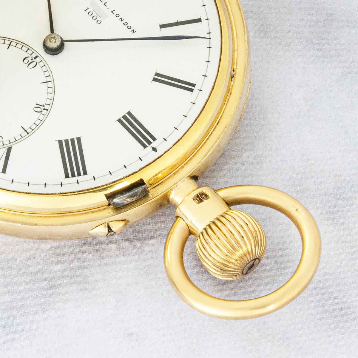 GABRIEL. A Rare Gold Full Hunter Keyless Pocket Watch C1891 In Excellent Condition For Sale In London, GB