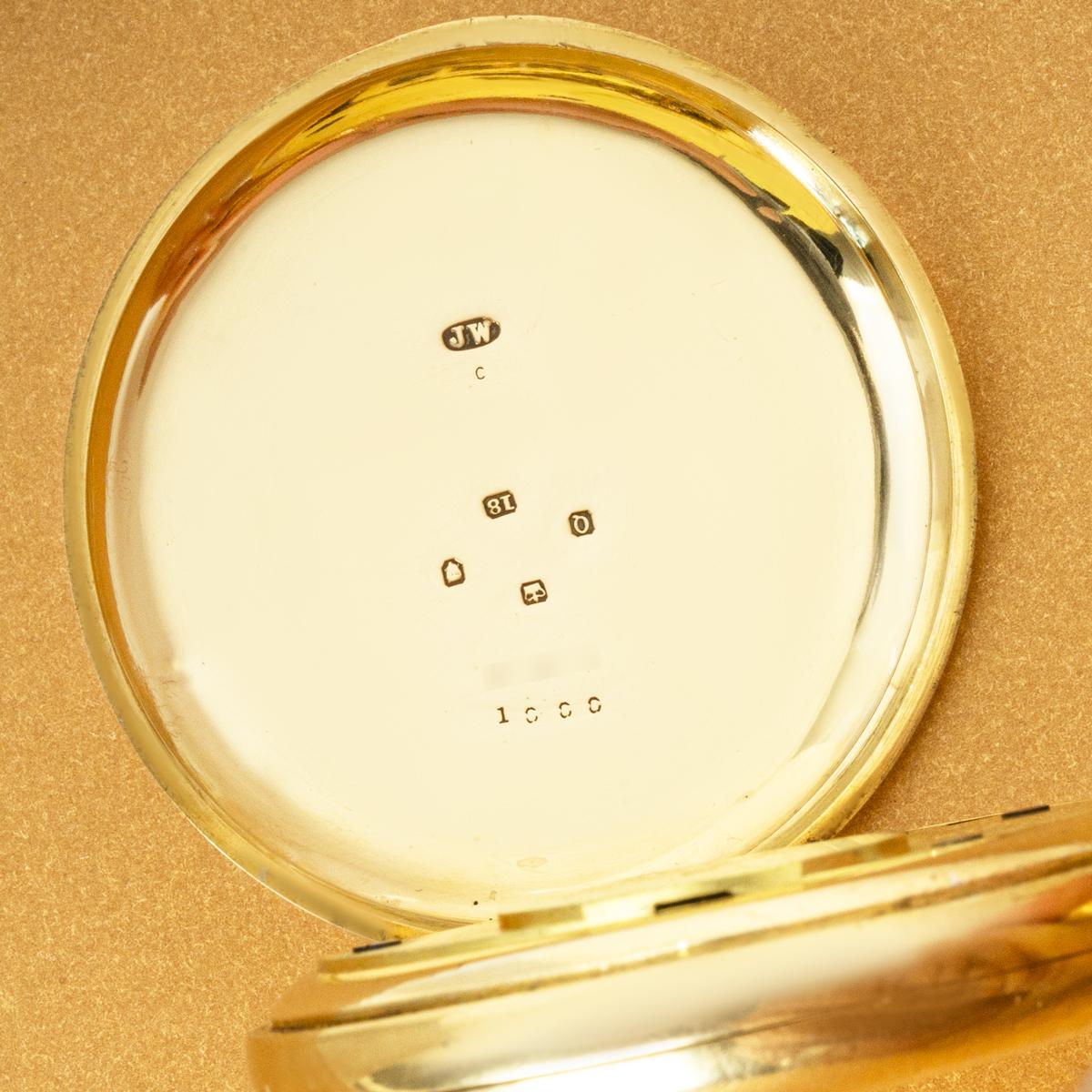 GABRIEL. A Rare Gold Full Hunter Keyless Pocket Watch C1891 For Sale 1