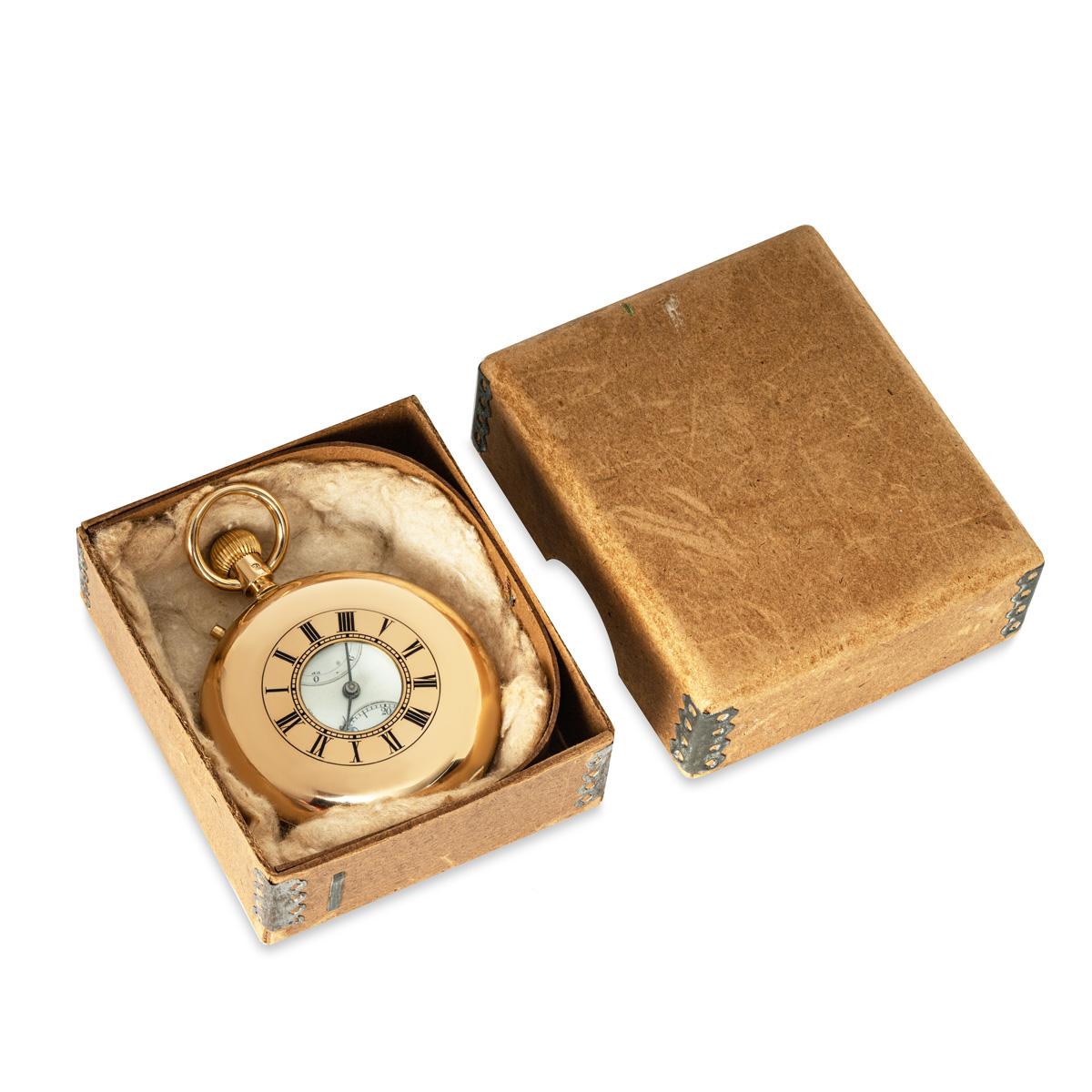 Gabriel. A Very Rare Gold Karrusel Keyless Fusee Half Hunter Pocket Watch C1901 For Sale 6