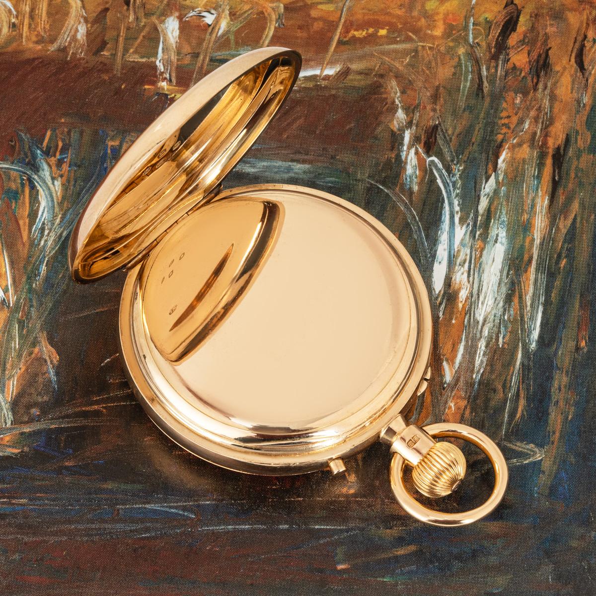 Gabriel. A Very Rare Gold Karrusel Keyless Fusee Half Hunter Pocket Watch C1901 For Sale 2