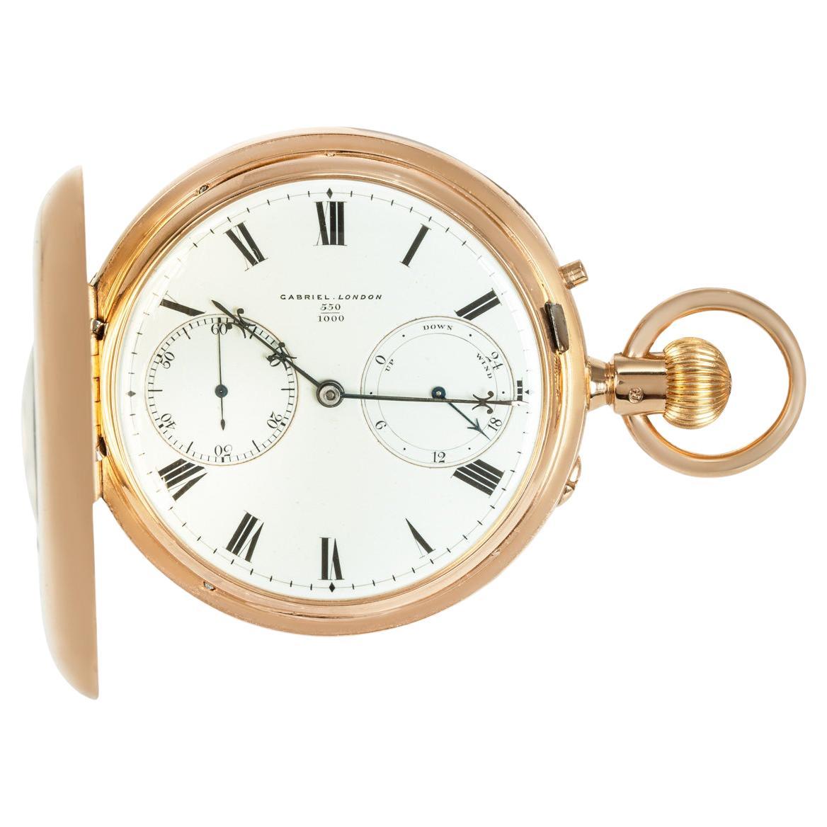 Gabriel. A Very Rare Gold Karrusel Keyless Fusee Half Hunter Pocket Watch C1901 For Sale