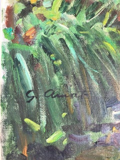 Landscape with stream spanish landscape oil on canvas painting