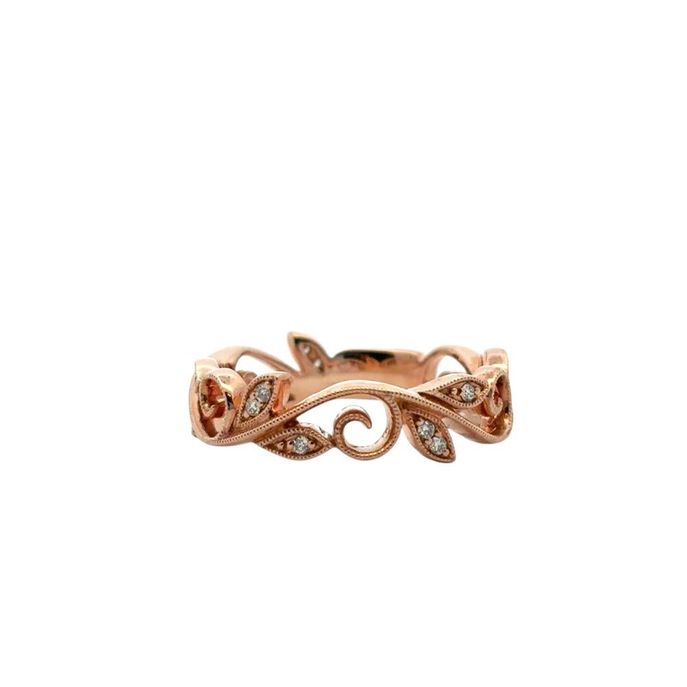 Gabriel und Co. 14k Rose Gold 0,09ctw Diamant Scrolling Floral Eternity Ring Band

Dieser atemberaubende Gabriel Floral Eternity Ring ist in ausgezeichnetem Zustand und ist bereit zu versenden!

Marke: Gabriel und Co.
Stil: Ewiges Band, Ewiger