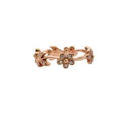 Gabriel and Co. 14k Rose Gold 0.13ctw Diamond Floral Ring Band