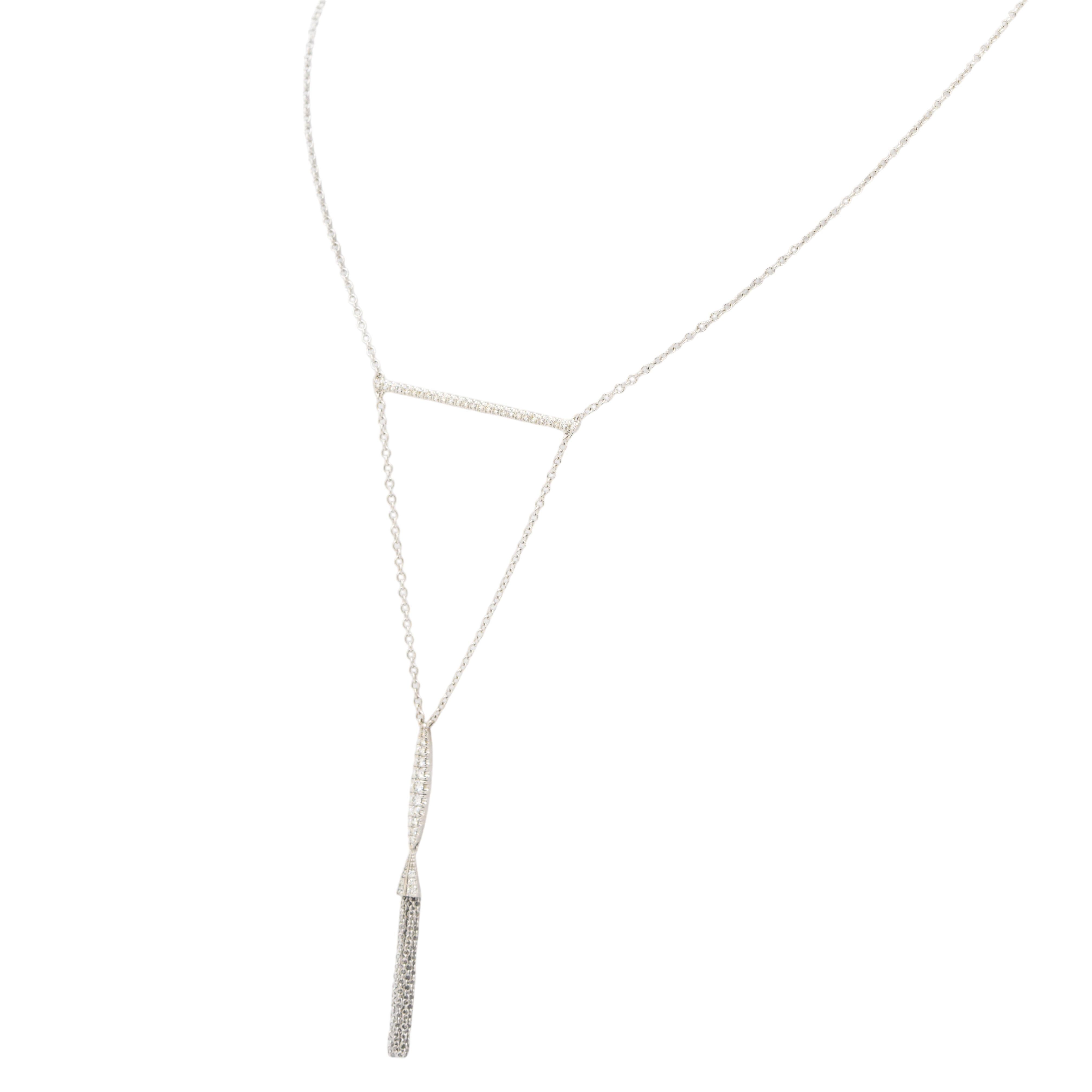 Gabriel & Co. Collana con nappe in oro bianco 14 carati In condizioni ottime in vendita a Boca Raton, FL