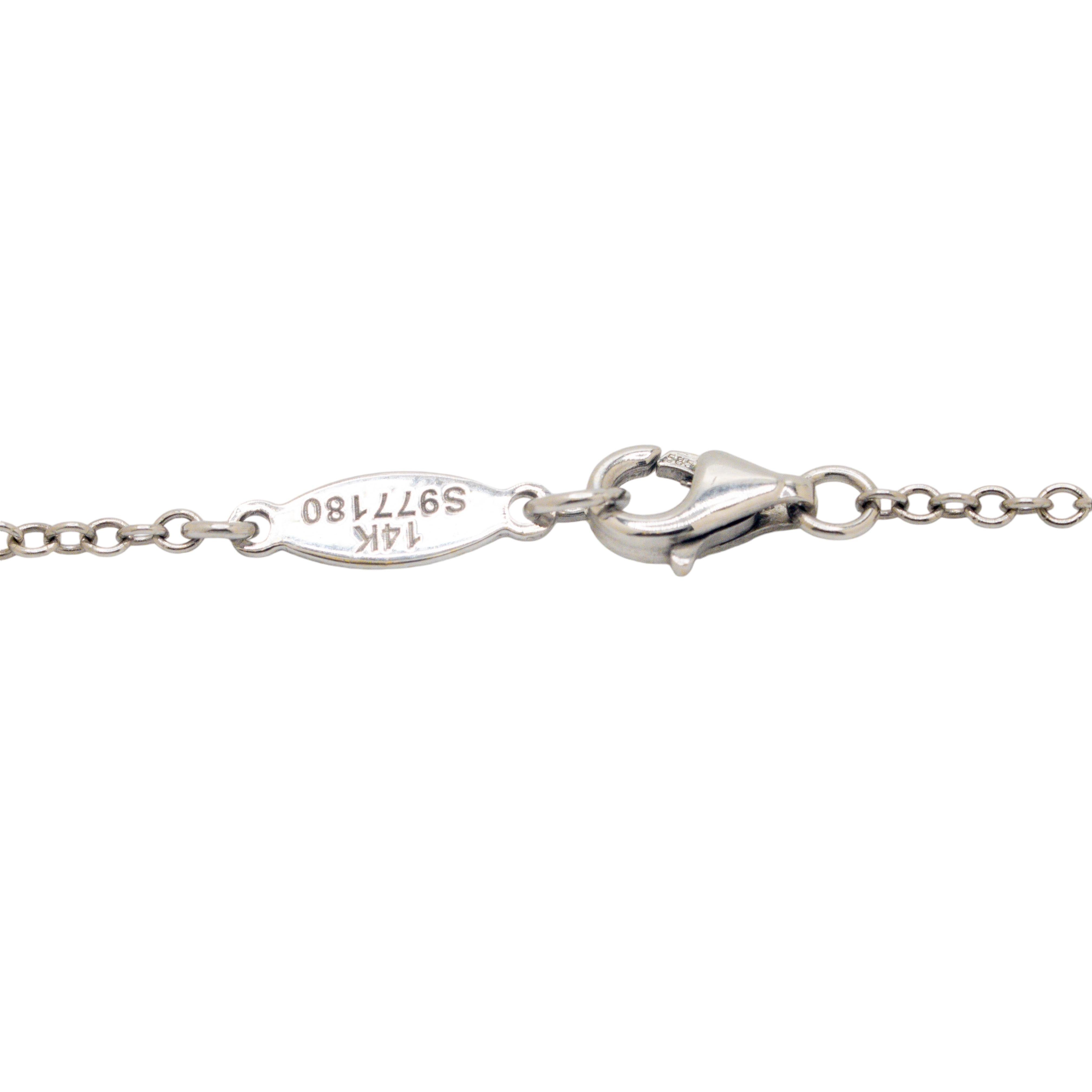 da uomo o donna Gabriel & Co. Collana con nappe in oro bianco 14 carati in vendita