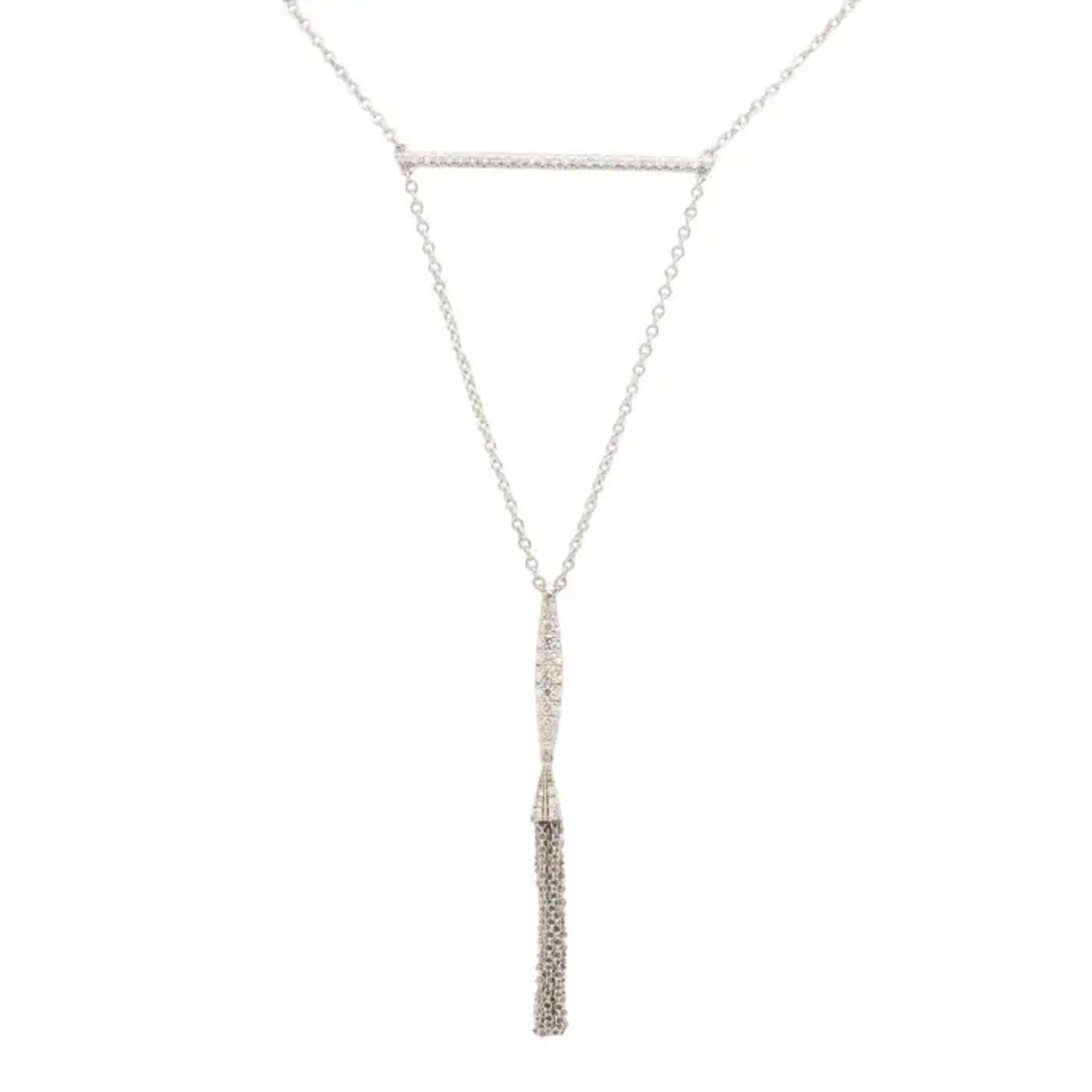 Gabriel und Co 14k Weißgold Quaste-Halskette mit Quaste im Angebot 3