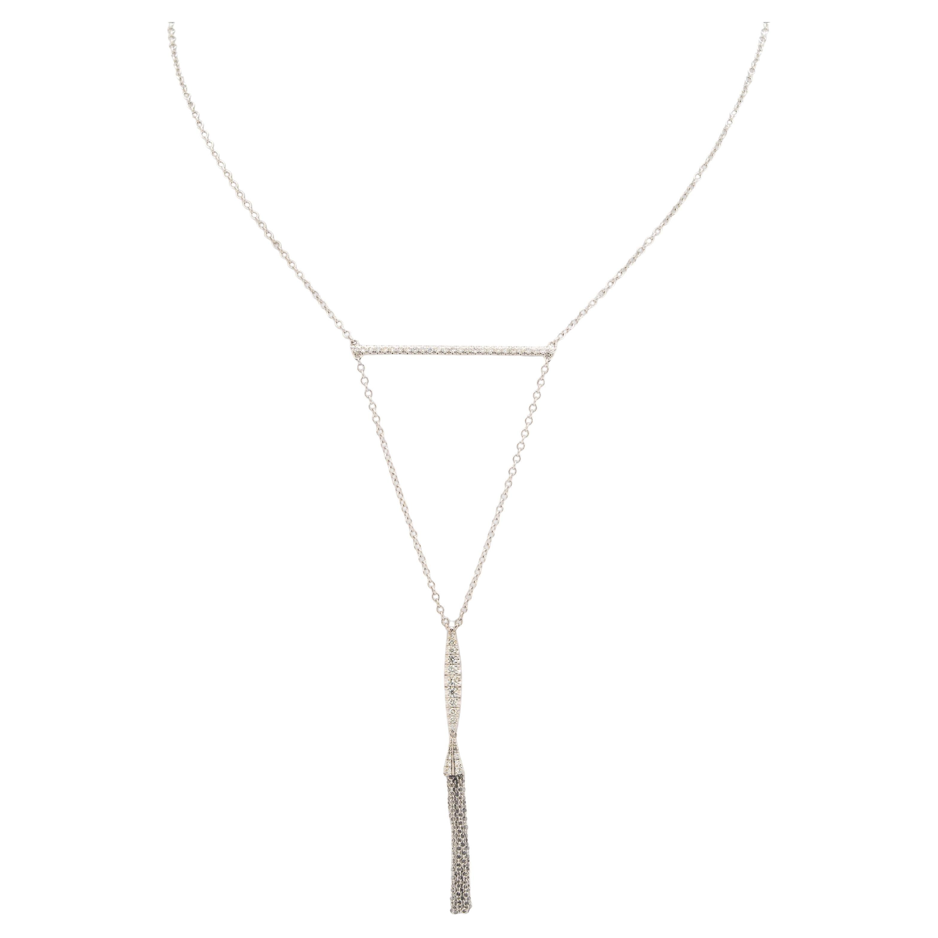 Gabriel and Co 14k White Gold Tassel Necklace