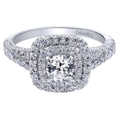 Gabriel and Co Double Halo Diamond Engagement Ring