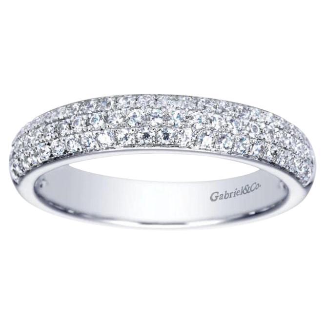 Gabriel and Co Double Row White Gold Diamond Band For Sale