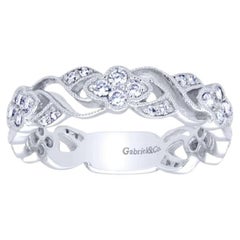   Gabriel and Co Open Weave White Gold Diamond Band
