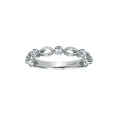 Gabriel and Co Scalloped White Gold Diamond Band with Open Weave