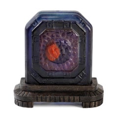 Gabriel Argy-Rouseau Pâte de Verre "Visages en Medallion" Night Light