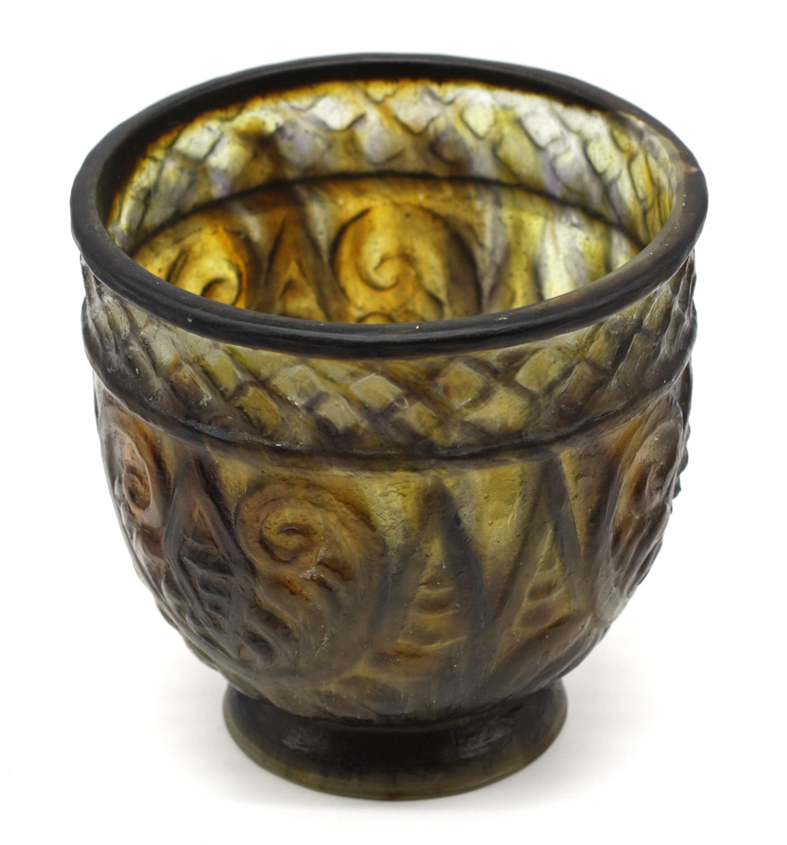 Gabriel Argy-Rousseau Pate de Verre Glass Vase In Good Condition For Sale In West Palm Beach, FL