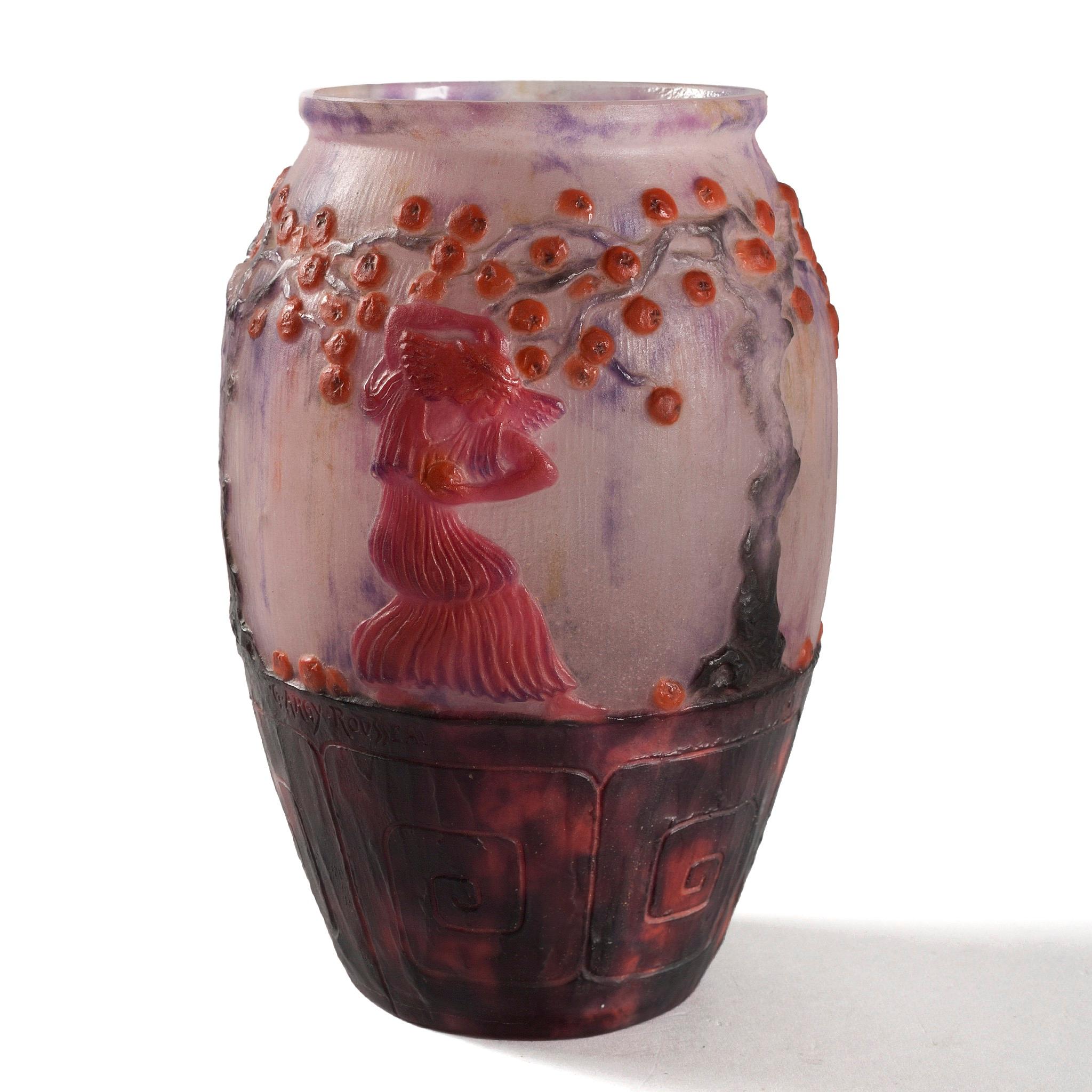 Français Vase en pâte de verre 