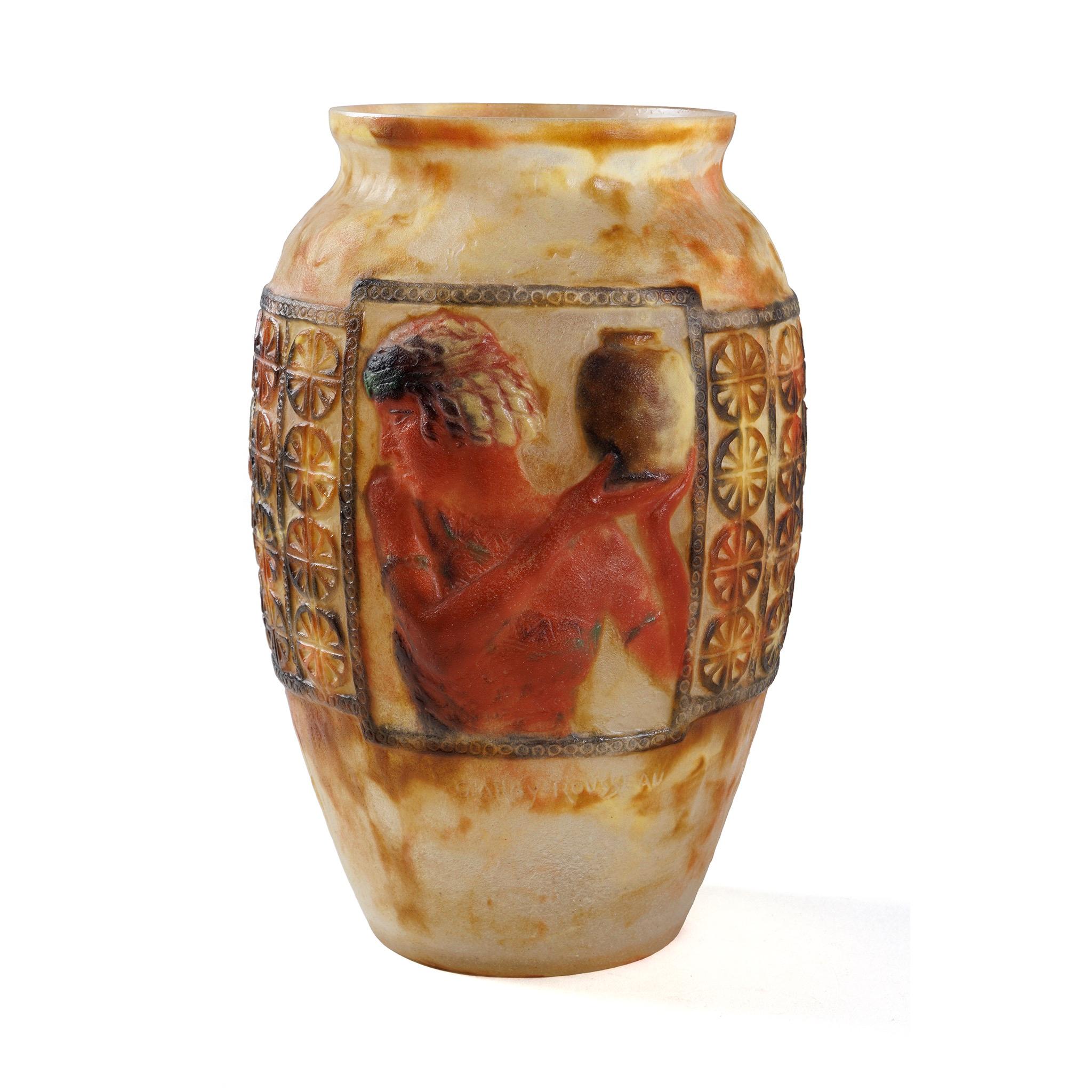 Gabriel Argy-Rousseau "Libations" Pâte de Verre Glasvase im Angebot