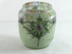 Gabriel Argy Rousseau Pate de verre Chardons Vase