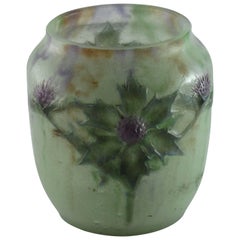 Gabriel Argy Rousseau Pate de verre Chardons Vase