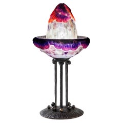 Used Gabriel Argy-Rousseau Pâte de Verre "Fleurs Tropicales" Table Lamp