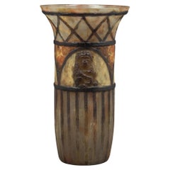 Antique Gabriel Argy Rousseau Pate-De-Verre "Singes" Vase, circa 1920