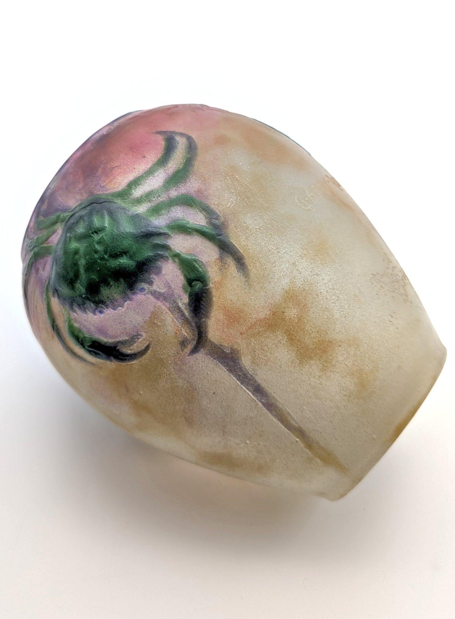 Vetro Gabriel Argy-Rousseau pâte de verre Vaso Crabes et Algues, Parigi, 1920 ca. in vendita